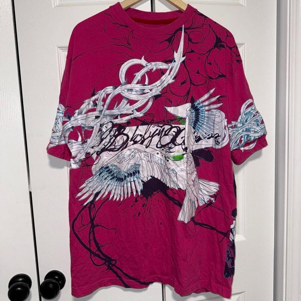 Y2k style cyber grunge Aop baggy graphic t-shirt size XL